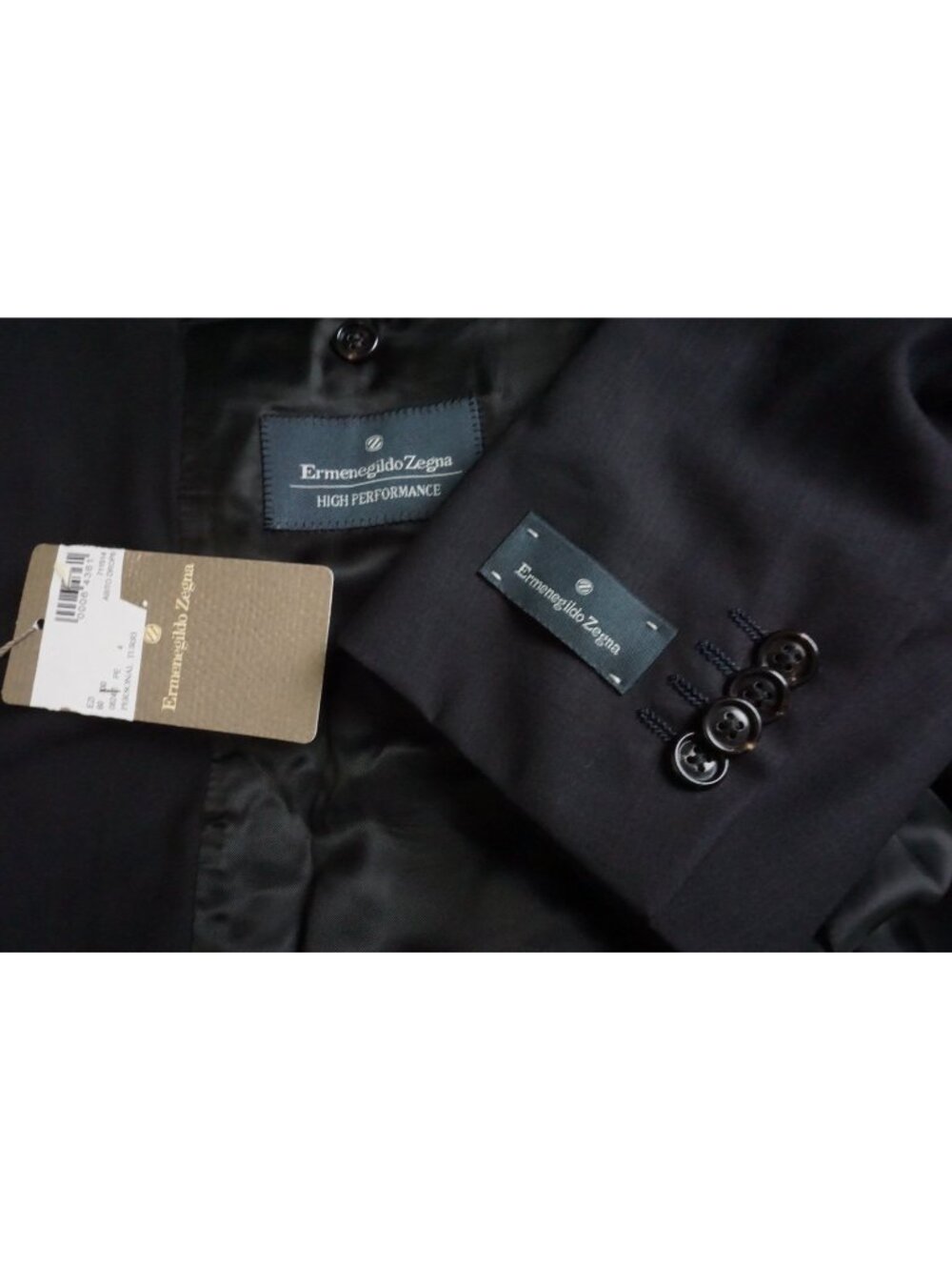 Ermenegildo Zegna Black 100% Wool 2 Pc Suit Jacket Pants Sz 50R US BRAND NEW